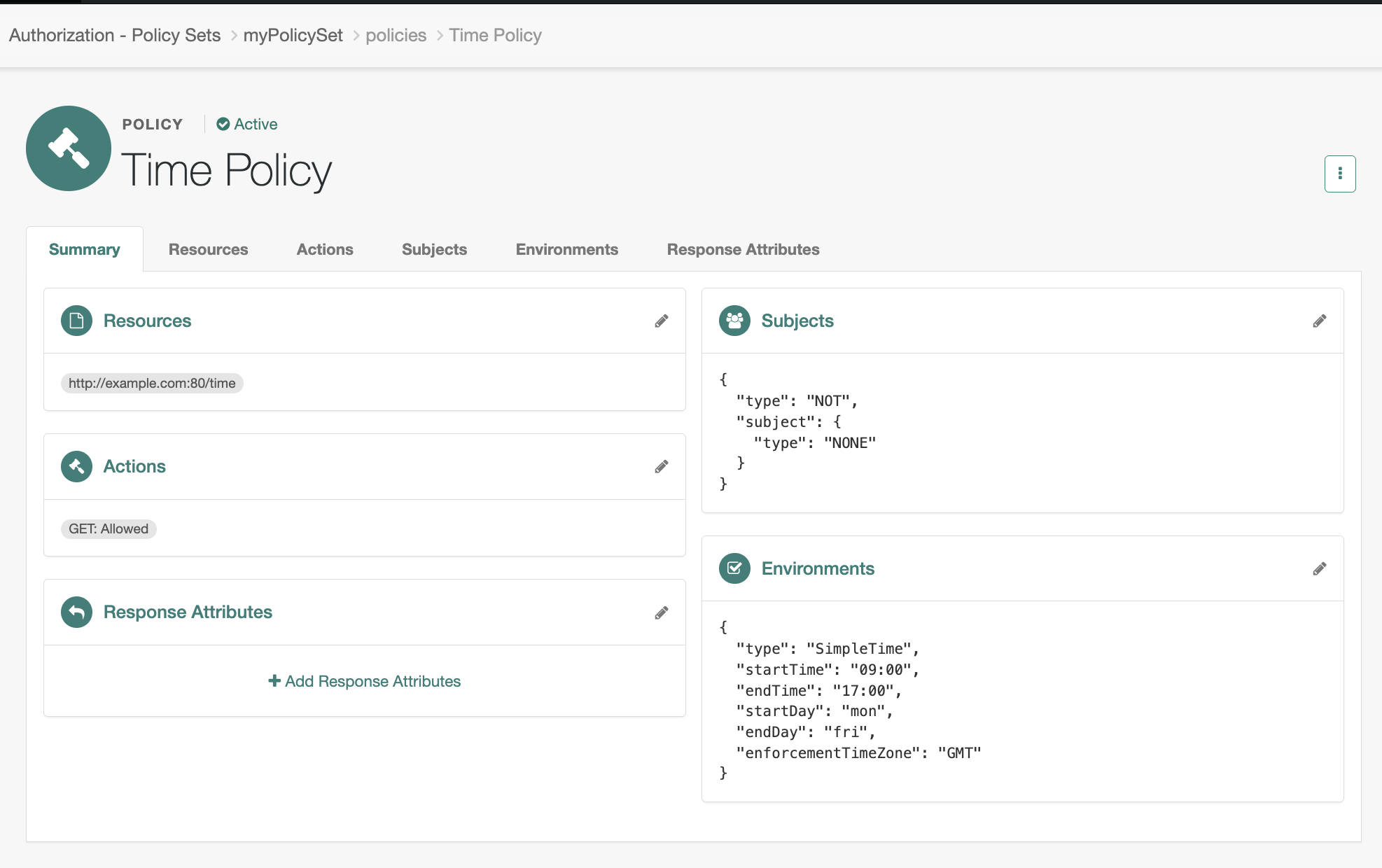 policy node time policy
