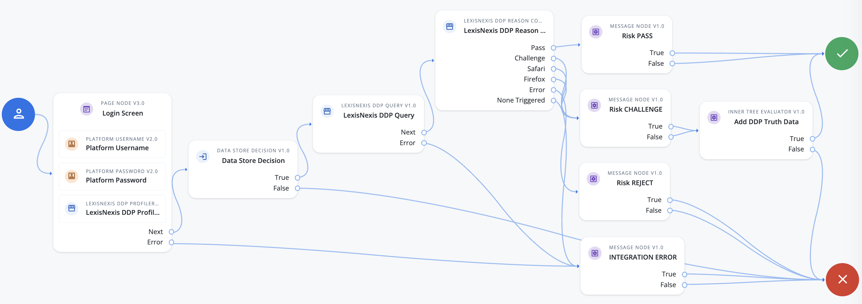 Sample LexisNexis DDP risk reason code journey