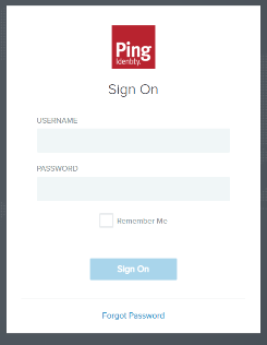 Screen capture of PingOne for Enterprise Sign On page.