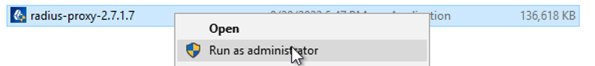 install radius proxy run as admin
