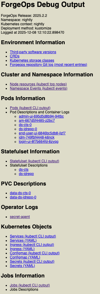 Screen shot of debug-logs output.