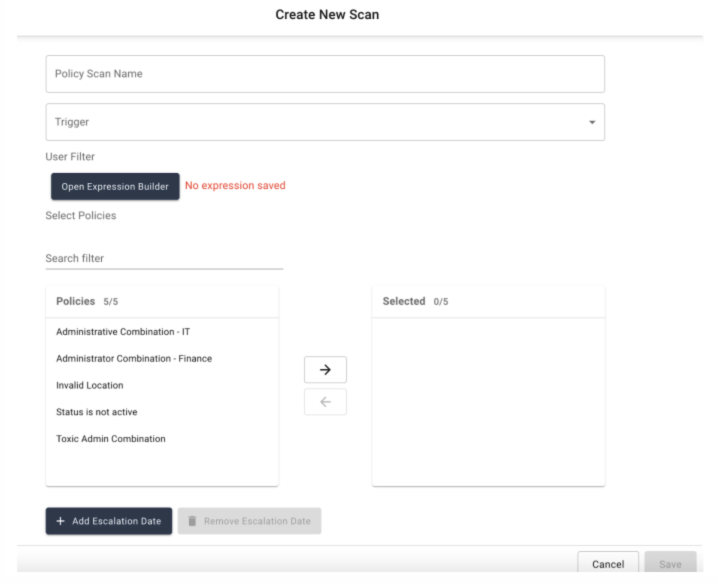 iga create new policy scan