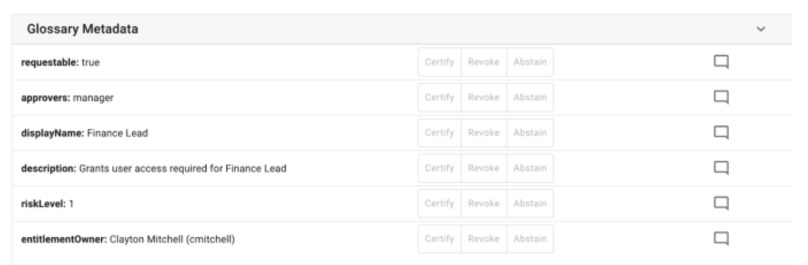 iga glossary metadata for object certification
