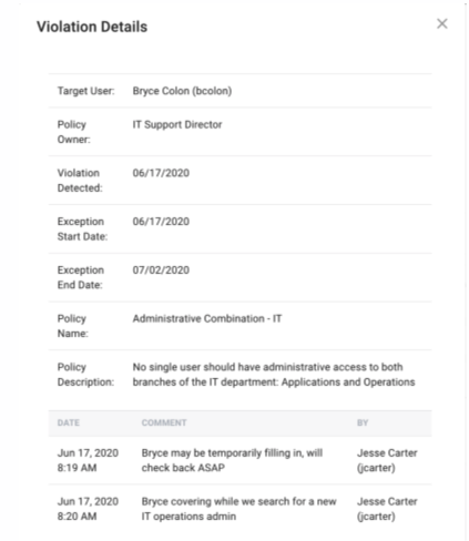 iga violation details exception