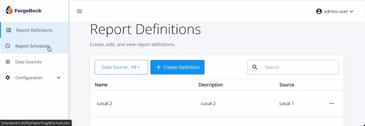 Deleting a report schedule
