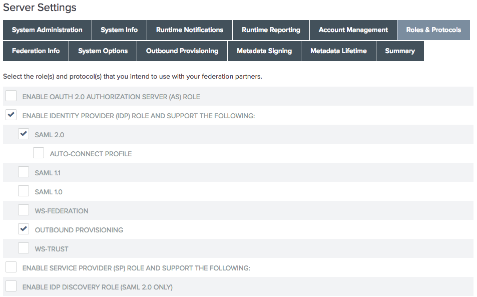 Image of the Roles & Protocol screen.