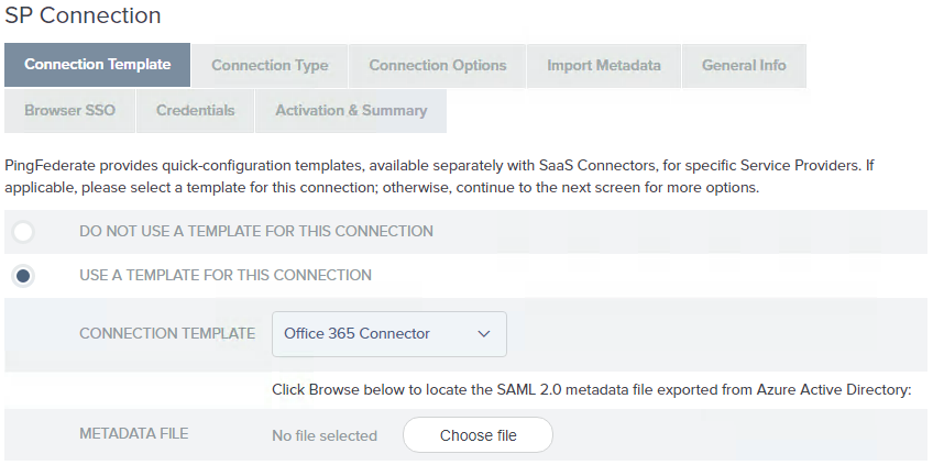 Screen capture of sp connection.