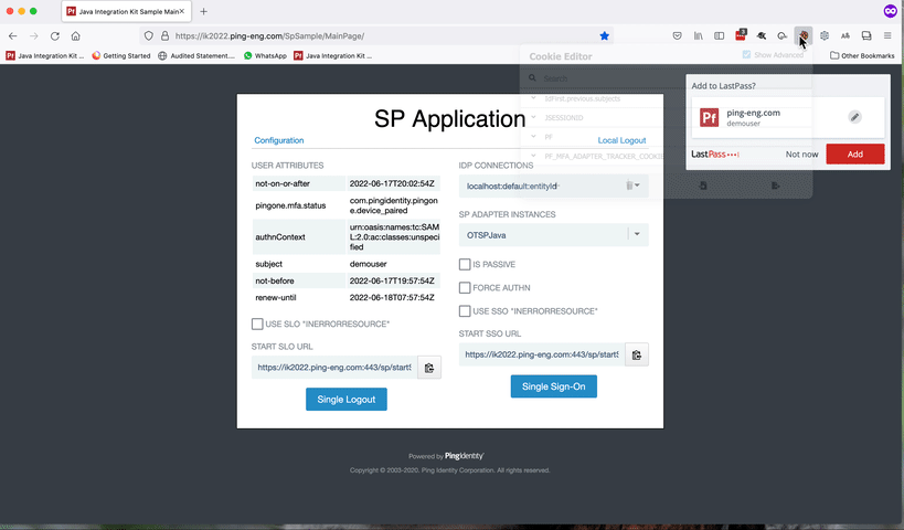 Screen recording of the user authenticating using a paired FIDO device.