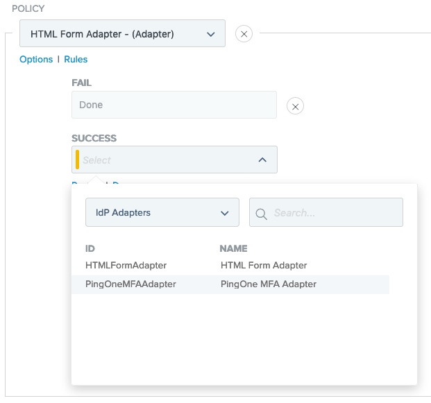 Adding the to the authentication policy