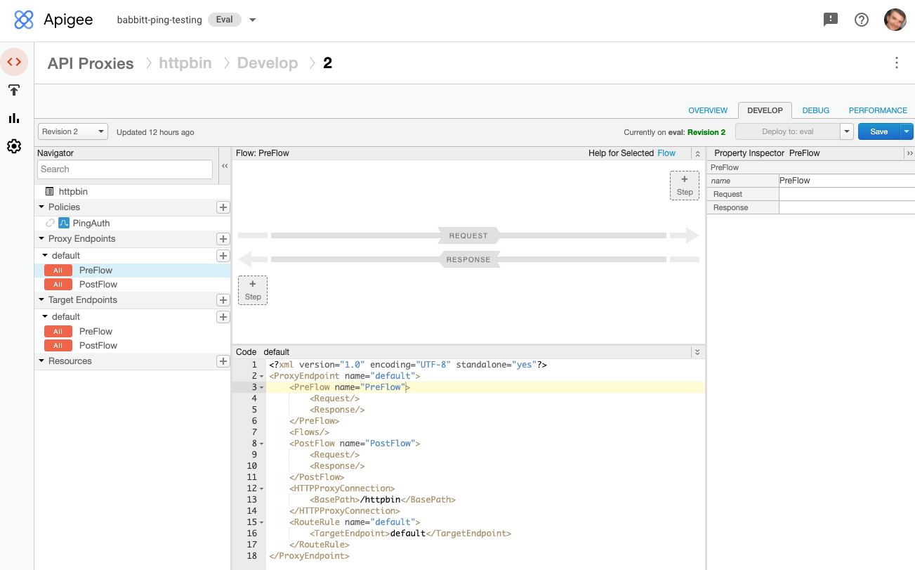 This screen capture shows the included PreFlow step. PreFlow is highlighted.