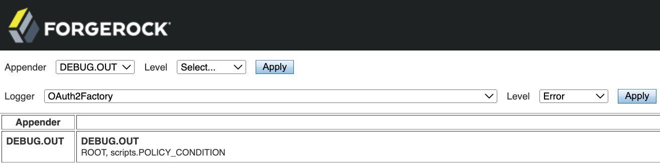 Logback.jsp reflecting the configuration in logback.xml