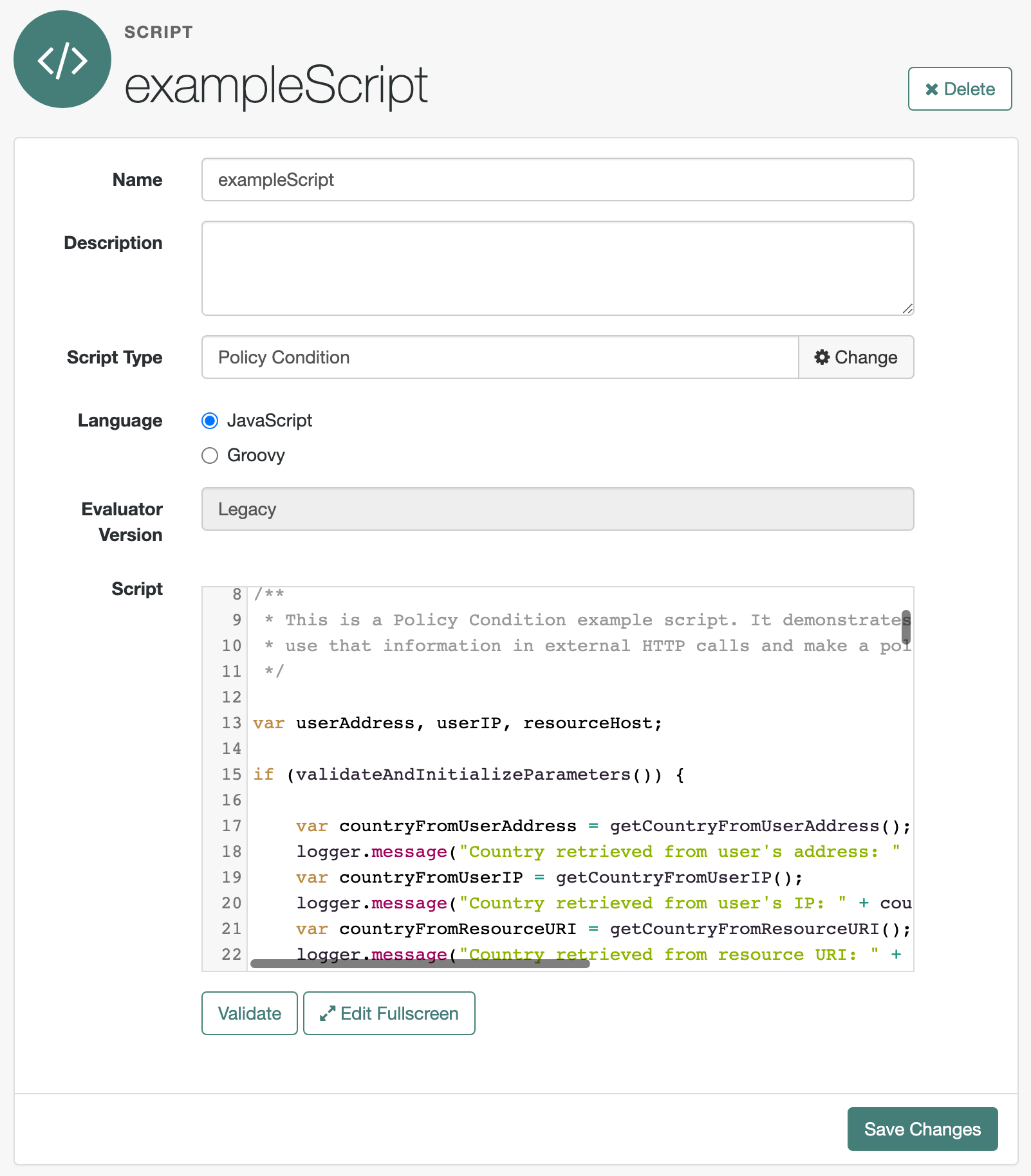 Complete the form and save your changes.