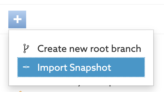 Screen capture of the Import Snapshot button.