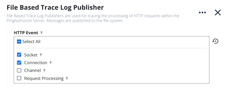 Screen capture of the HTTP Event configuration property in the file-based trace logger.