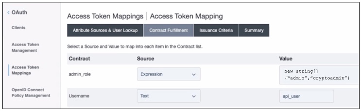 In this example, admin_role is an expression mapped to an OGNL expression and Username is mapped to value.