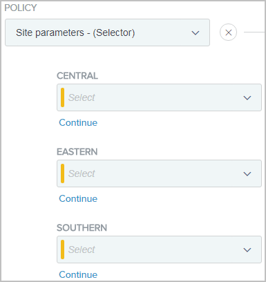 A screen capture illustrating three policy paths.