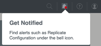 the bell icon displays important alerts