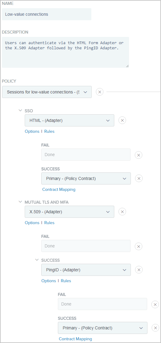 A screen capture illustrating the sample policy for connections related to office maintenance.