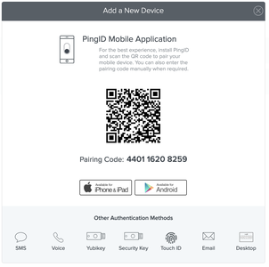 A screen capture of the Add a New Device page showing a QR code.