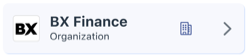 Image showing an account that has an office icon. This indicates that the account is an organization account.