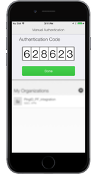 A screen capture of the Authentication Code that is generated in the PingID mobile app.