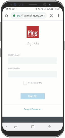 An animation showing the process of pairing yourAndroid biometrics device with your account so you can use to authenticate.