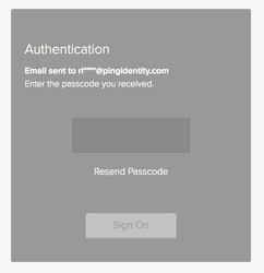 A screen capture of the Authentication window showing the passcode field.