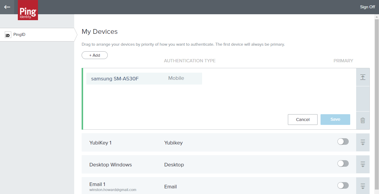 A screen capture of the My Devices page with an active edit of a currently paired device and its details.