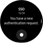 Image showing an authentication request notification on an Android watch.