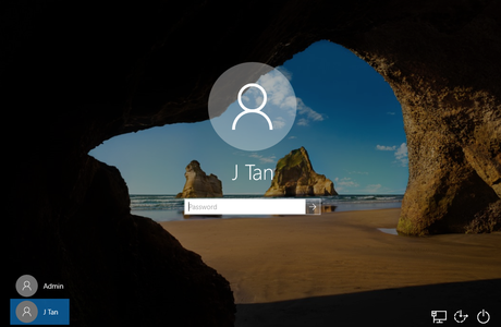 A screen capture of the Windows login page.