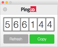 A screen capture of the PingID OTP with the option to Refresh or Copy.