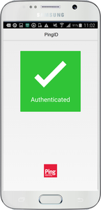 A screen capture of the green Authenticated message with a check mark.