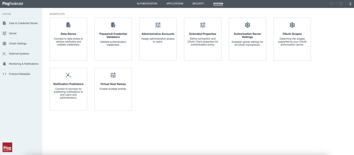 A screen capture of the Server Configuration window in the PingFederate administrative console.