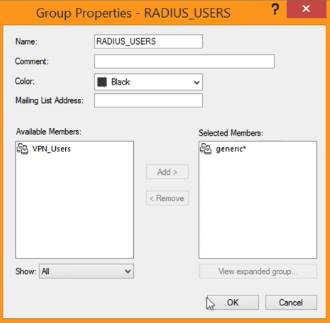 A screen capture of the Group Properties window.