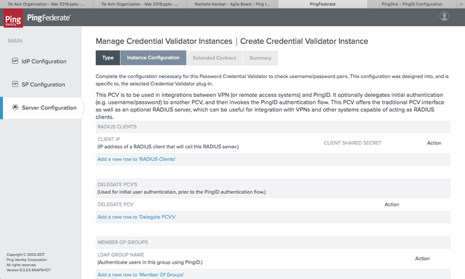 A screen capture of Create Credential Validator Instance window in the PingFederate administrative console.