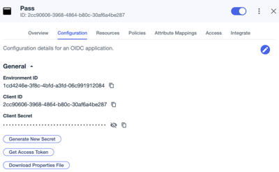 Windows login passwordless application Configuration tab showing the Download Properties File button
