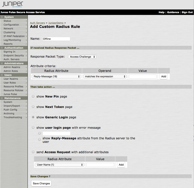 A screen capture of the Add Custom Radius Rule window showing the configuration details from the previous configuration steps.