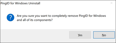 Screen capture of the Uninstall confirmation window.