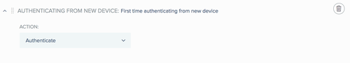 A screen capture of the Authenticating From New Device rule.