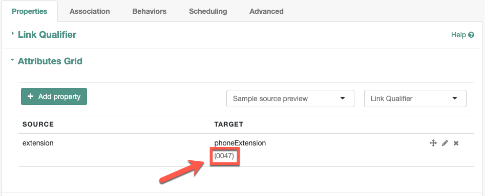 Default Value displayed in the Attributes Grid