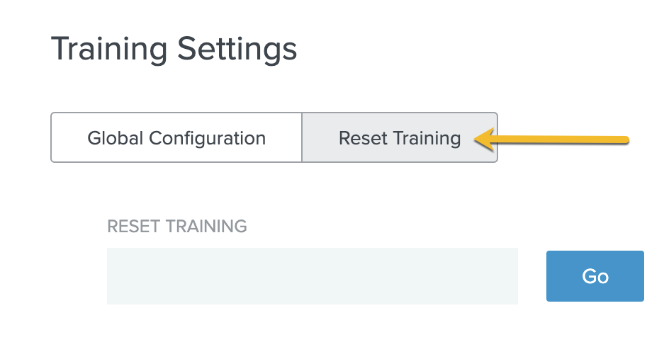 PingIntelligence training settings - reset training