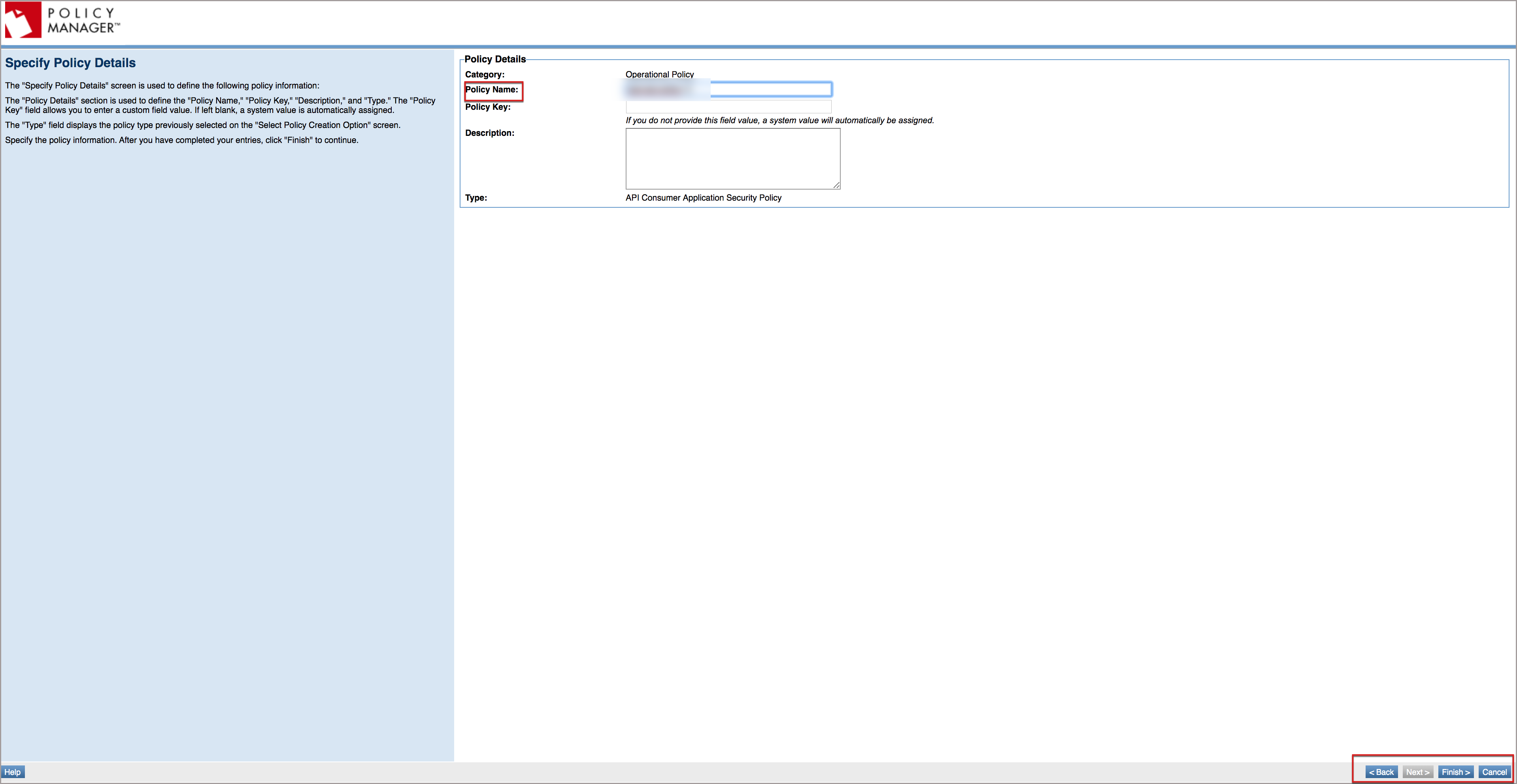 A screenshot of the Policy Details page in Akana Policy Manager.