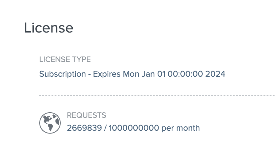 Screen capture of PingIntelligence license.