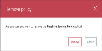 A screen capture of the Remove policy pop-up message.