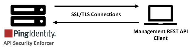 Diagram of SSL/TLS connections between ASE and client