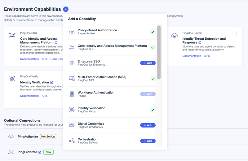 A screen capture of the Services section of the Overview page.
