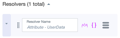 Screen capture showing the condition and processor icons next to the Resolver Name field.