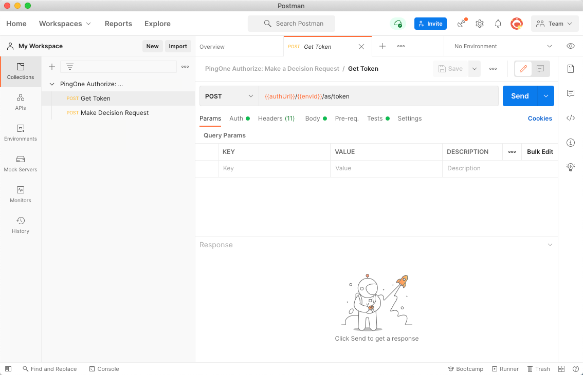 Screen capture of Get Token request in Postman.