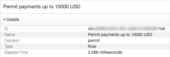 Screen capture of the Decision Visualizer details pane showing the decision and elapsed time.