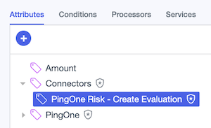 Screen capture showing a generated risk service attribute on the Attributes tab under the Connectors parent attribute.